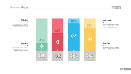 Four Columns Bar Chart Slide Templateのイラスト素材