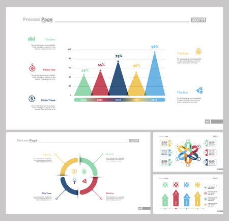 Four Planning Slide Templates Setのイラスト素材