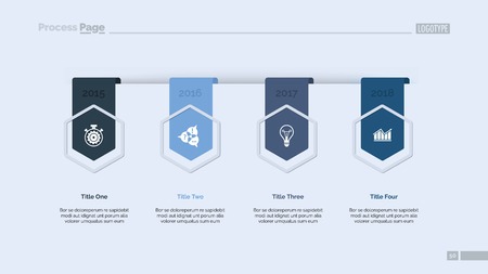 Timing chart with four elements. Diagram, graph, template. Business data. Creative concept for infographics, presentation, project, report. Can be used for topics like management, planning, strategy.の写真素材