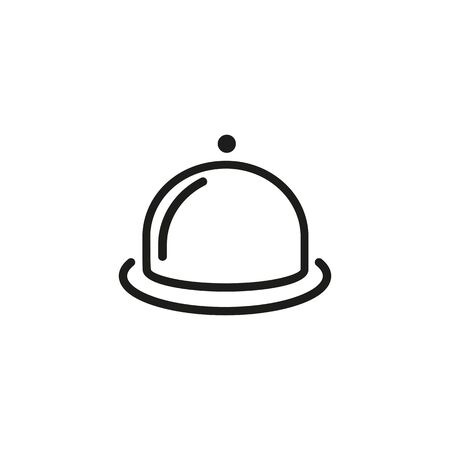 Line icon of dish with cloche. Restaurant, dinner, menu. Food concept. Can be used for topics like meal, kitchenware, serviceの写真素材