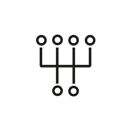 Manual transmission symbol in outlined style illustration.のイラスト素材