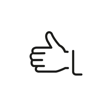 Hand showing thumb up gesture line iconのイラスト素材