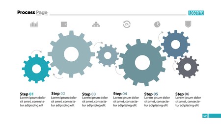 Six step process chart design Vector illustration.のイラスト素材