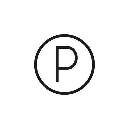 Parking sign line icon on plain background.のイラスト素材