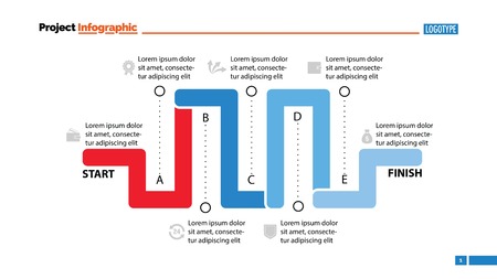 Seven Parts Workflow Slide Template.のイラスト素材