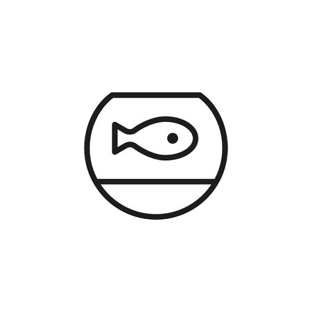 Icon of fish in aquarium. Pet, seafood, fresh. Fish concept. Can be used for topics like food store, pet shop, sea food. のイラスト素材