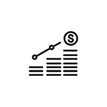 Icon of growth diagram. Bar, line, chart. Analysis concept. Can be used for topics like finance, research, statistics.のイラスト素材