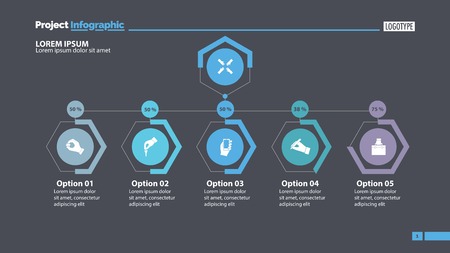 Options Under Main Point Slide Templateのイラスト素材