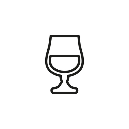 Glass of Cognac Line Iconのイラスト素材
