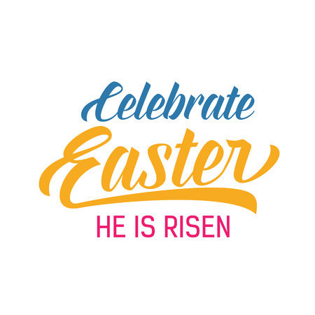 Celebrate Easter He Is Risen Letteringのイラスト素材