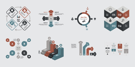 Eight Consulting Diagrams Templates Setのイラスト素材