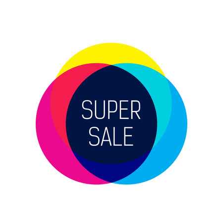 Super sale lettering in joining circlesのイラスト素材