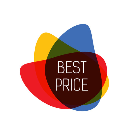 Best price lettering. Bright inscription with colorful drops. Handwritten text, calligraphy. Can be used for greeting cards, posters and leafletsのイラスト素材