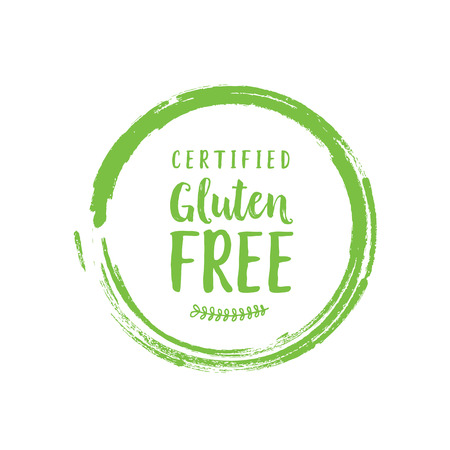 Certified gluten free lettering with twigのイラスト素材