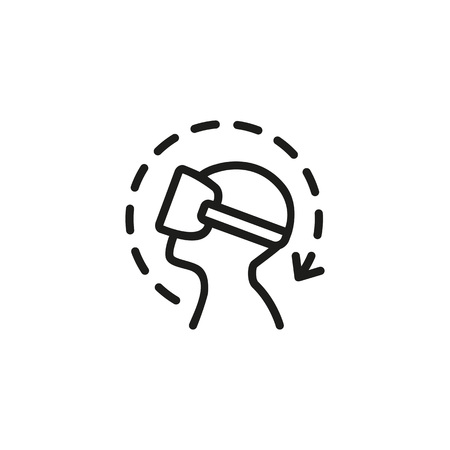 Man in virtual reality simulator iconのイラスト素材