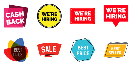 Hiring Shop Announcements Lettering Setのイラスト素材