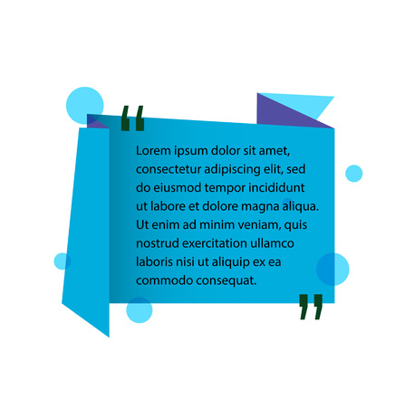 Text in quotation marks. Quote design element. Typed text, calligraphy. For posters, banners, leaflets and brochures.のイラスト素材