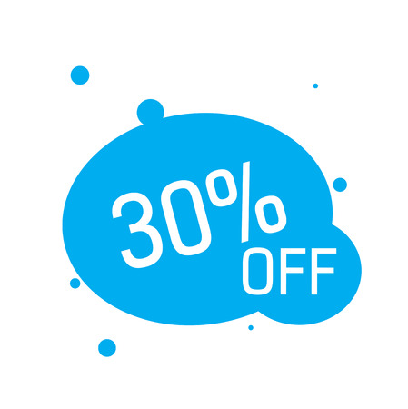 Thirty Percent Lettering in Blue Ovals