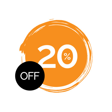 Twenty Percent Lettering in Orange Circleのイラスト素材