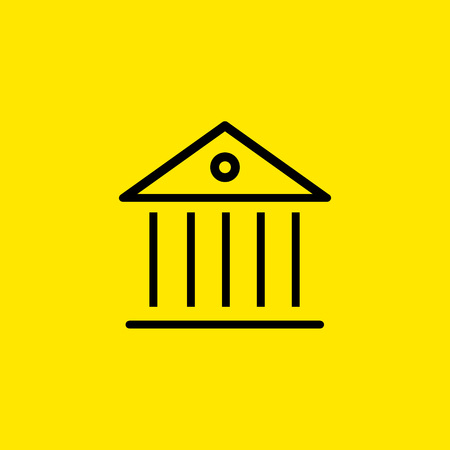 Ancient building line iconのイラスト素材