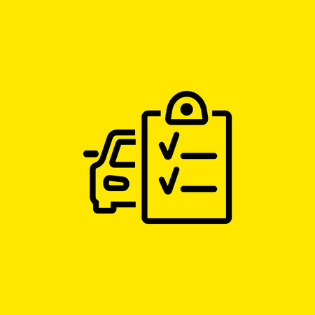 Car and checklist line iconのイラスト素材