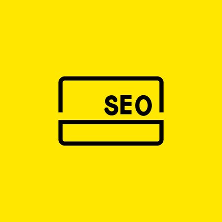 Line icon of SEO signboard. SEO optimization, website promotion, internet searching. Website concept. Can be used for topics like marketing, internet, programmingのイラスト素材