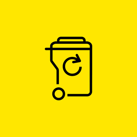 Trash Bin Line Iconのイラスト素材