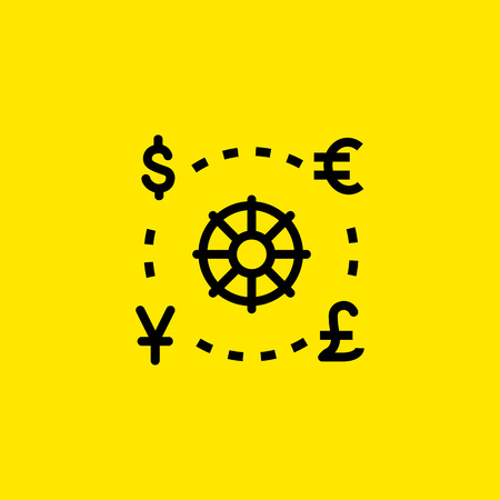 World Currencies Line Iconのイラスト素材