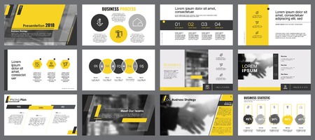 Planning diagrams slide templates set illustrationのイラスト素材