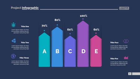 Five Arrows Bar Chart Slide Templateのイラスト素材