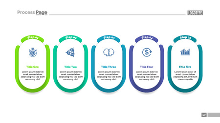 Five steps project process chart template for presentation.のイラスト素材