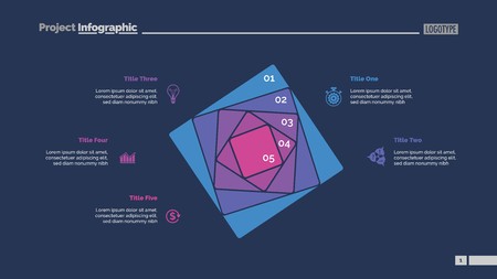 Five Concentric Squares Slide Templateのイラスト素材
