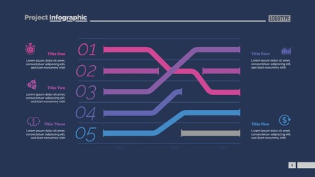 Five Trends Chart Slide Templateのイラスト素材