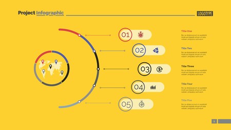 Five Steps Slide Templateのイラスト素材