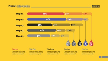 Five Steps Percentage Chart Slide Templateのイラスト素材