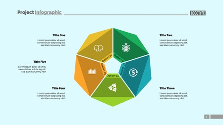 Cycle Diagram with Five Options Templateのイラスト素材