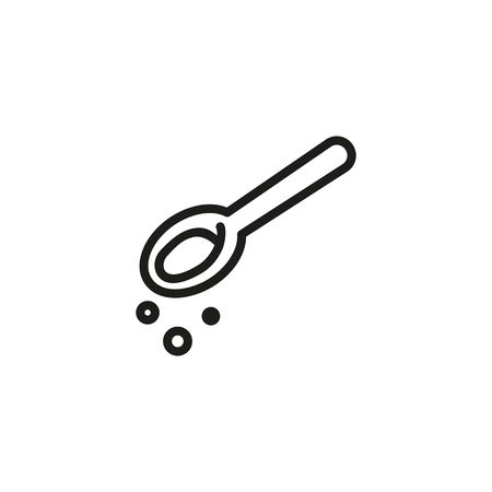 Tablespoon with drops line icon. Spoon, porridge, lunch. Cooking concept. Vector illustration can be used for topics like eating, dinner, flatwareのイラスト素材