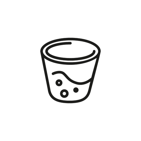 Glass of flour line icon. Preparing food, water, drinking. Cooking concept. Vector illustration can be used for topics like recipe, ingredient, bakingの写真素材