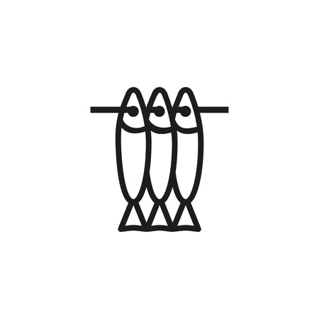 Fish market line icon. Smoking, catch, fishing . Seafood concept. Can be used for topics like fishery, food industry, sea foodのイラスト素材
