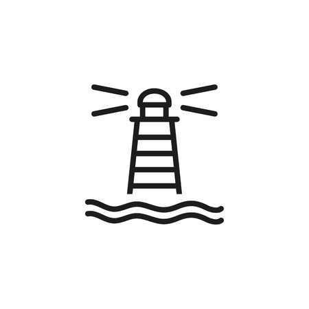 Lighthouse line icon. Sea, ocean, beacon. Light concept. Can be used for topics like guide, navigation, illuminating, sailingのイラスト素材
