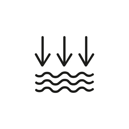 Atmospheric pressure line icon. Arrow, waves, sky. Nature concept. Vector illustration can be used for topics like meteorology, climate, predictionのイラスト素材