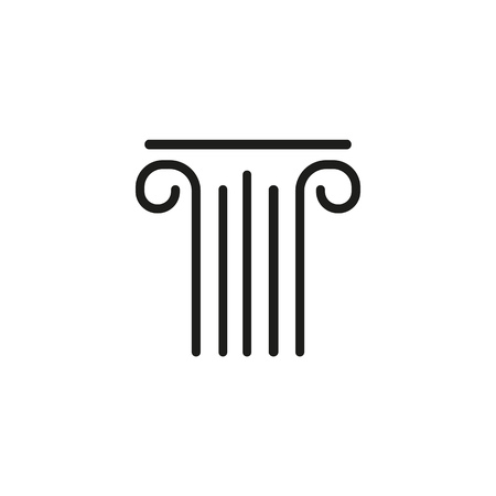 Architectural column line icon. Construction, Greece, facade. Antique concept. Vector illustration can be used for topics like history, architecture, exteriorのイラスト素材