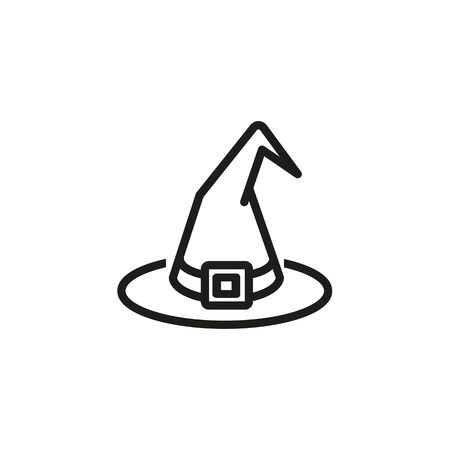 Witch cap line icon. Witchcraft, hat, accessory. Halloween concept. Vector illustration can be used for topics like mystery, costume, fairyのイラスト素材