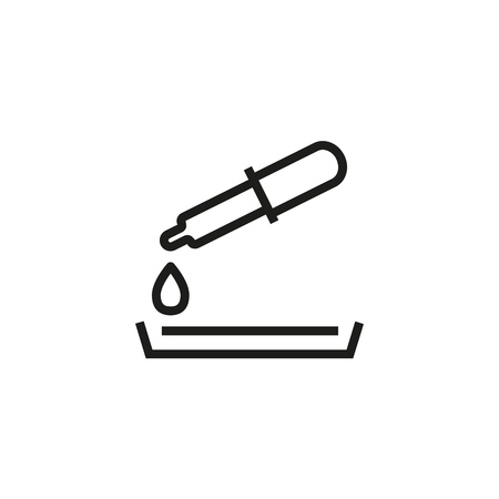 Laboratory diagnostics line icon. Petri dish, pipette, analysis. Research concept. Vector illustration can be used for topics like chemistry, science, medicineのイラスト素材
