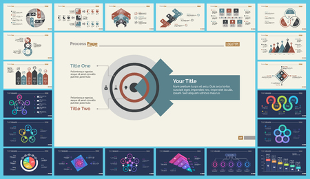 Set of planning or startup concept infographic charts. Business diagrams for presentation slide templates. For corporate report, advertising, banner and brochure designの写真素材