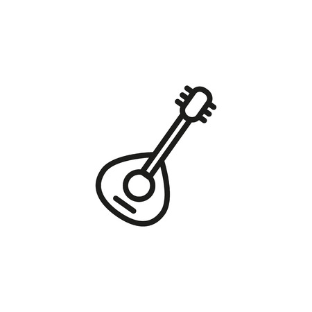 Fado line icon. Portuguese guitar, national musical instrument, folk music. Portugal concept. Vector can be used for topics musical instruments, traditional culture, performanceのイラスト素材