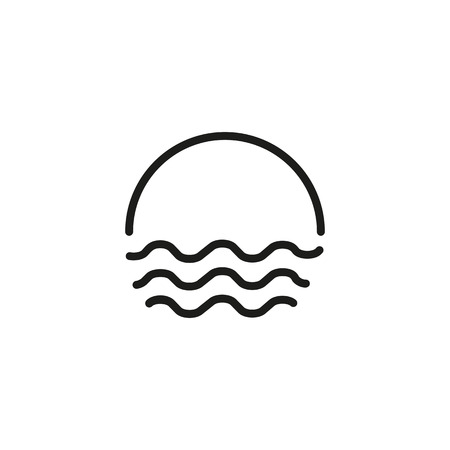 Waves line icon. Ocean, sea, sunset. Water concept. Can be used for topics like nature, travel, sailingのイラスト素材