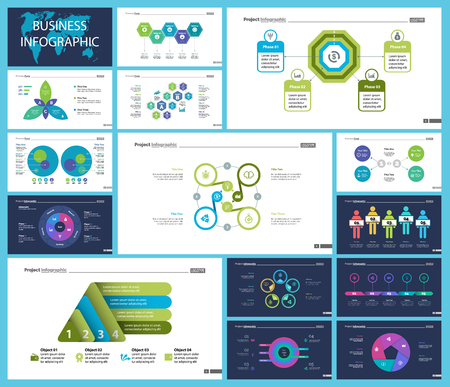 Creative business infographic design for startup concept. Can be used for business project, annual report, web design. Option chart, process chart, organizational chart, donut diagram, flowchartのイラスト素材