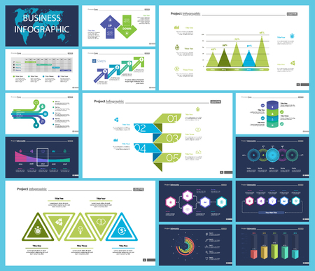Set of accounting or statistics concept infographic charts. Business diagrams for presentation slide templates. For corporate report, advertising, banner and brochure design.のイラスト素材