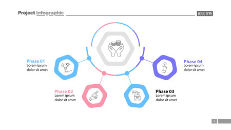 Four phases of money making template. Business data. Graph, chart, design. Creative concept for infographic, report. Can be used for topics like economics, finances, bankingのイラスト素材